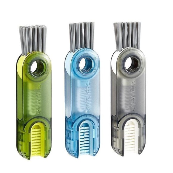 3 in 1 Multifunctional Cup Lid Gap Cleaning Brush Set, Mutipurpose Tiny Silicone - Picture 3 of 8